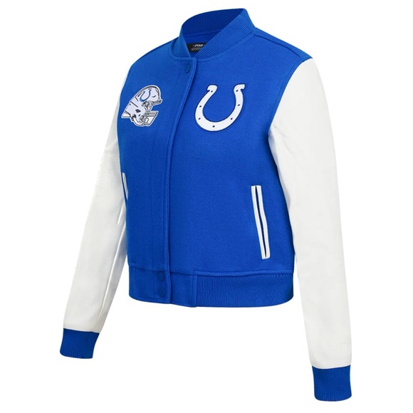 NFL INDIANAPOLIS COLTS CLASSIC WOMEN'S WOOL
VARSITY JACKET LARGE-ONLY WORE ONCE - Picture 2 of 3